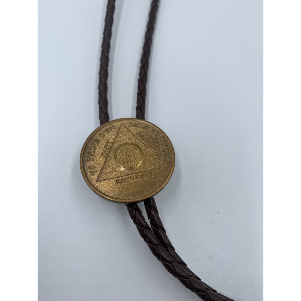 Handmade AA 11‎ Year Sobriety Bolo Tie